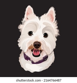 Dog Vector Design With Black Color Background