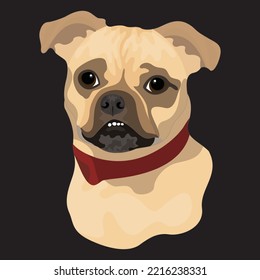 Dog Vector Design With Black color Background