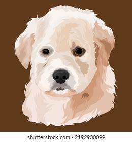 Diseño vectorial de perro con fondo de color chocolate