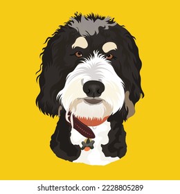 Dog Vector Design with Honey color Background
