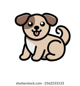 dog vector design illustration, dog icon, dog logo, cute animal, adorable animal, great as a sticker.