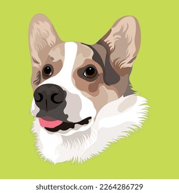 Dog vector design with pear color background