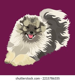 Dog Vector Design With wine color Background