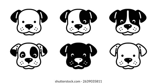 dog vector face head icon cartoon character puppy pet doodle Beagle Golden Retriever franch bulldog symbol illustration isolated design