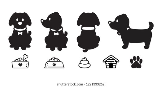 dog vector french bulldog cartoon character paw icon puppy breed logo bowl poo dog food illustration doodle graphic