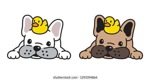 dog vector french bulldog duck rubber icon cartoon character puppy logo illustration doodle