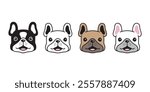 dog vector french bulldog face smiling head icon cartoon character puppy pet doodle symbol illustration clip art isolated design