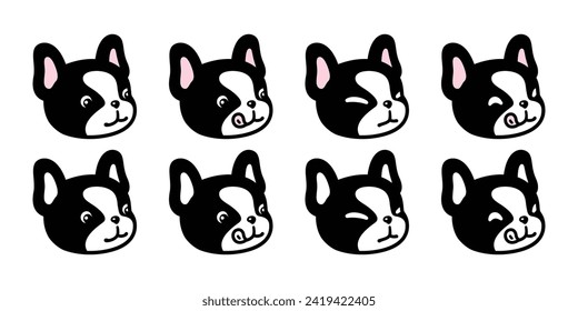 dog vector french bulldog hungry face icon cartoon character puppy pet head doodle symbol tattoo illustration clip art isolated design