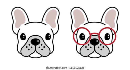 dog vector french bulldog icon logo cartoon illustration doodle glasses sunglasses