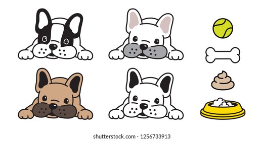 dog vector french bulldog icon bone ball bowl poo logo character cartoon illustration symbol doodle