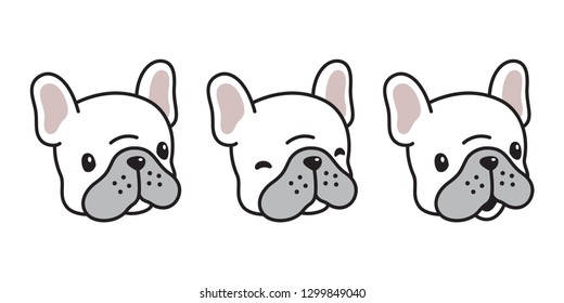 dog vector french bulldog icon cartoon character puppy head logo illustration white