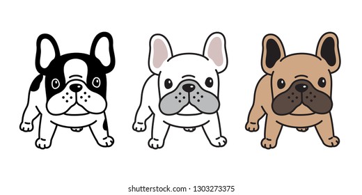 dog vector french bulldog icon cartoon character puppy breed logo illustration