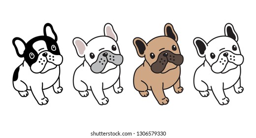 dog vector french bulldog icon character cartoon puppy breed logo illustration doodle symbol