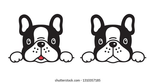 dog vector french bulldog icon character cartoon puppy smile logo illustration symbol doodle black