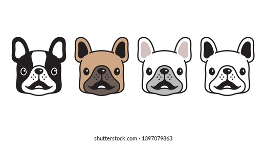 dog vector french bulldog icon logo smile cartoon character puppy breed illustration doodle