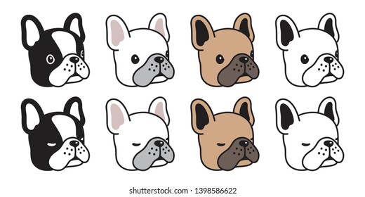 dog vector french bulldog icon logo face cartoon character puppy breed illustration doodle
