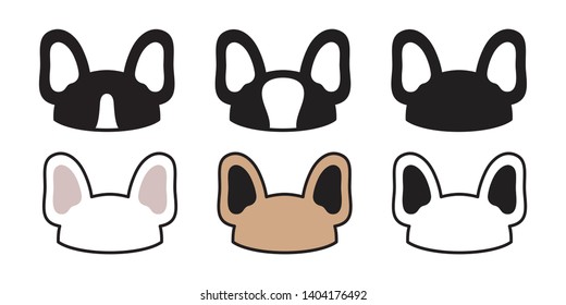 dog vector french bulldog icon head puppy logo hat cap cartoon character illustration