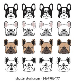 dog vector french bulldog icon face head emotion cartoon character symbol illustration doodle design