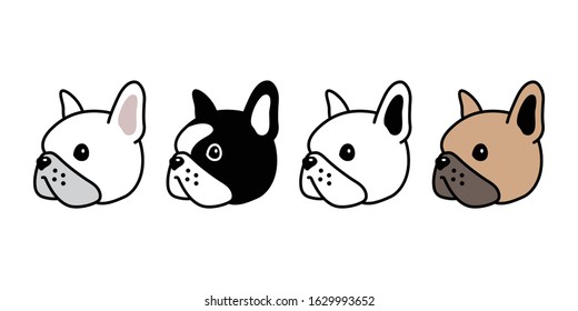 dog vector french bulldog icon face head pet puppy cartoon character symbol illustration doodle design