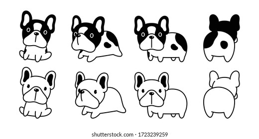 dog vector french bulldog icon cartoon character symbol doodle illustration design