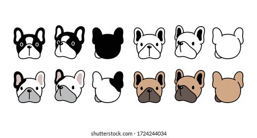 dog vector french bulldog icon face head cartoon character symbol doodle illustration design