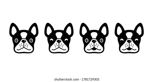 dog vector french bulldog icon face head pet puppy cartoon character symbol animal doodle illustration design