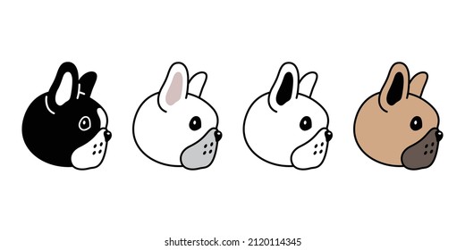 dog vector french bulldog icon head face puppy pet character cartoon symbol tattoo stamp doodle illustration design scarf isolated