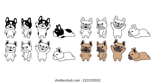 dog vector french bulldog icon puppy character cartoon pet symbol stamp tattoo scarf illustration design isolated