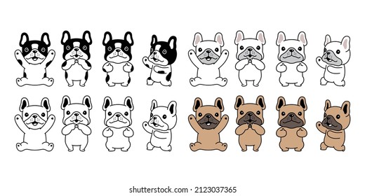 dog vector french bulldog icon puppy character cartoon pet symbol tattoo stamp scarf illustration design isolated