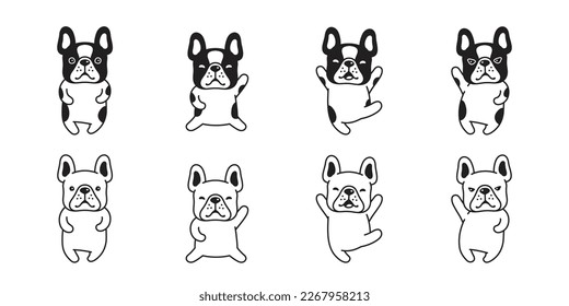dog vector french bulldog icon happy puppy pet character cartoon symbol tattoo stamp scarf illustration design isolated