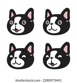 dog vector french bulldog icon puppy face pet head cartoon character symbol tattoo stamp scarf illustration design isolated