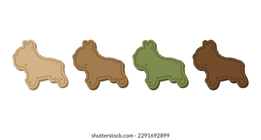 dog vector french bulldog icon cookies cracker puppy pet snack food character cartoon symbol tattoo stamp scarf illustration design isolated