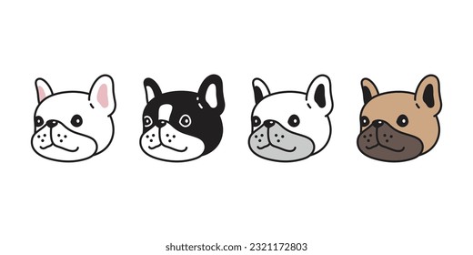 dog vector french bulldog icon puppy smile pet face head cartoon character symbol tattoo stamp illustration design isolated