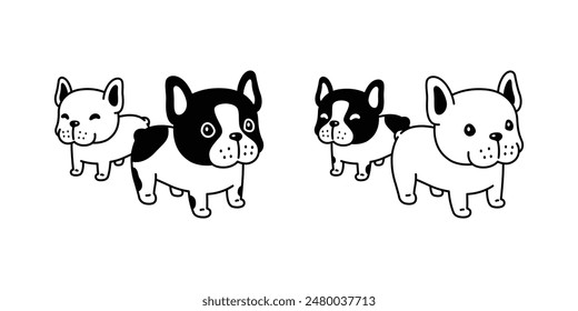 dog vector french bulldog icon cartoon character puppy pet doodle illustration clip art symbol isolated design