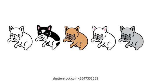 dog vector french bulldog icon sitting cartoon character puppy pet doodle symbol illustration design isolated