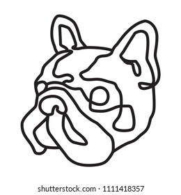Dog vector french bulldog logo icon face head graphic line illustration