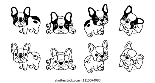 dog vector french bulldog logo icon cartoon character illustration symbol black