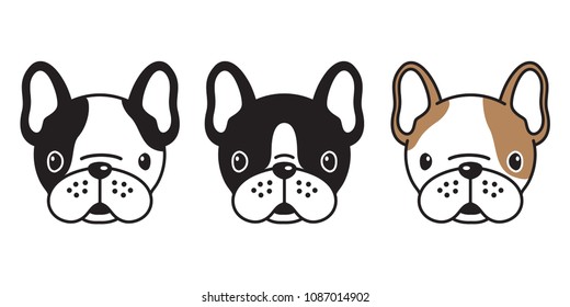 dog vector french bulldog pug head logo icon illustration cartoon doodle