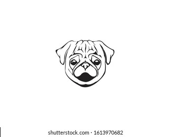 Dog Vector French Bulldog Pug Illustration Stock Vector (Royalty Free ...