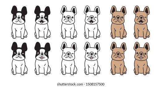 dog vector french bulldog puppy bone icon cartoon character symbol breed illustration doodle design