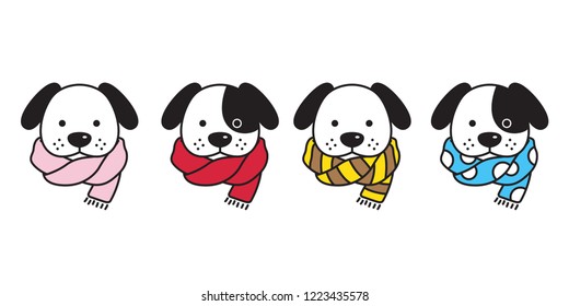 dog vector french bulldog scarf polka dot stripes puppy head cartoon character logo illustration
