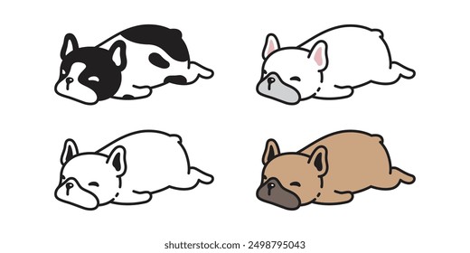 dog vector french bulldog sleep boring icon cartoon character puppy pet doodle illustration clip art symbol isolated design