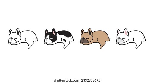 dog vector french bulldog sleeping icon puppy pet cartoon character symbol tattoo stamp illustration design isolated