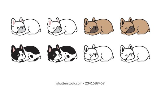 dog vector french bulldog sleeping puppy icon pet cartoon character illustration symbol tattoo stamp design isolated