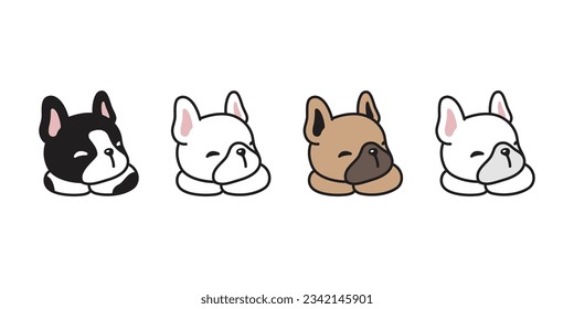 dog vector french bulldog sleeping icon puppy pet doodle cartoon character illustration symbol tattoo stamp design isolated