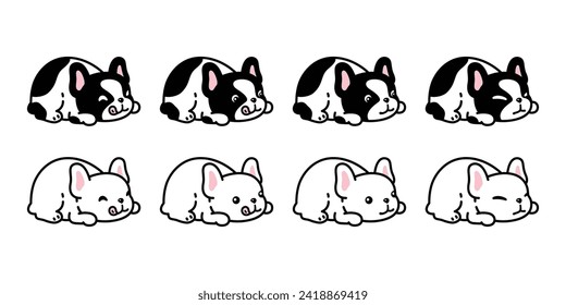 dog vector french bulldog sleeping hungry face icon cartoon character puppy pet head doodle symbol tattoo illustration clip art isolated design