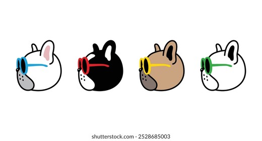 dog vector french bulldog sunglasses icon cartoon character puppy pet doodle symbol illustration clip art isolated design