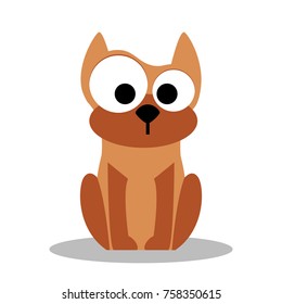 Dog. Vector funny cartoon dog - illustration in flat style