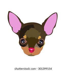 Head Cute Chihuahua Dog On White Stock Vector (Royalty Free) 1488392432