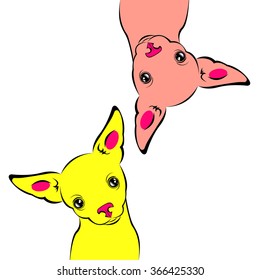 dog vector funny little home eared background